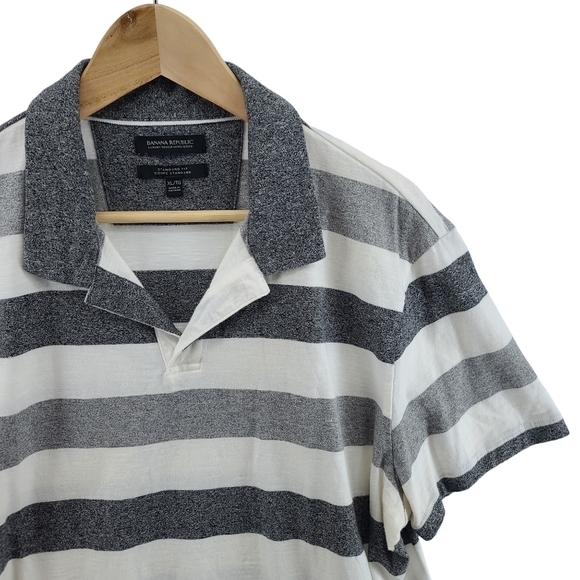 Banana Republic Luxury Touch Standard Fit Polo Shirt Gray Extra Large Men's - Picture 1 of 9